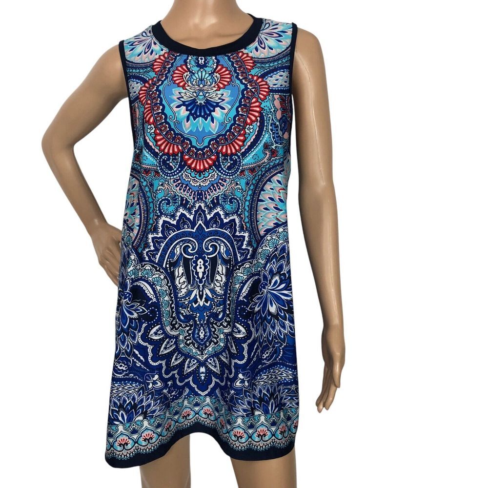 ALYX Tunic Tank Top Multicolor Floral Print Shirt XL Artsy Boho‎ Psychedelic 70s